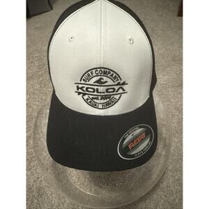 KOLOA Surf Company EST 2014 Kauai Hawaii Hat Black & White FlexFit Trucker Cap